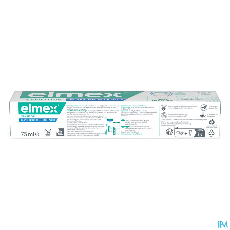 Elmex Sensitive Blancheur Douce Dentifrice 75ml