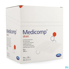 Medicomp Drain 10x10cm 6pl St 25x2 P/s