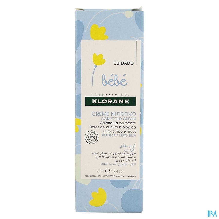 Klorane - Crème nutritive au Cold Cream et Calendula - Bébé - Peau sèche et très sèche