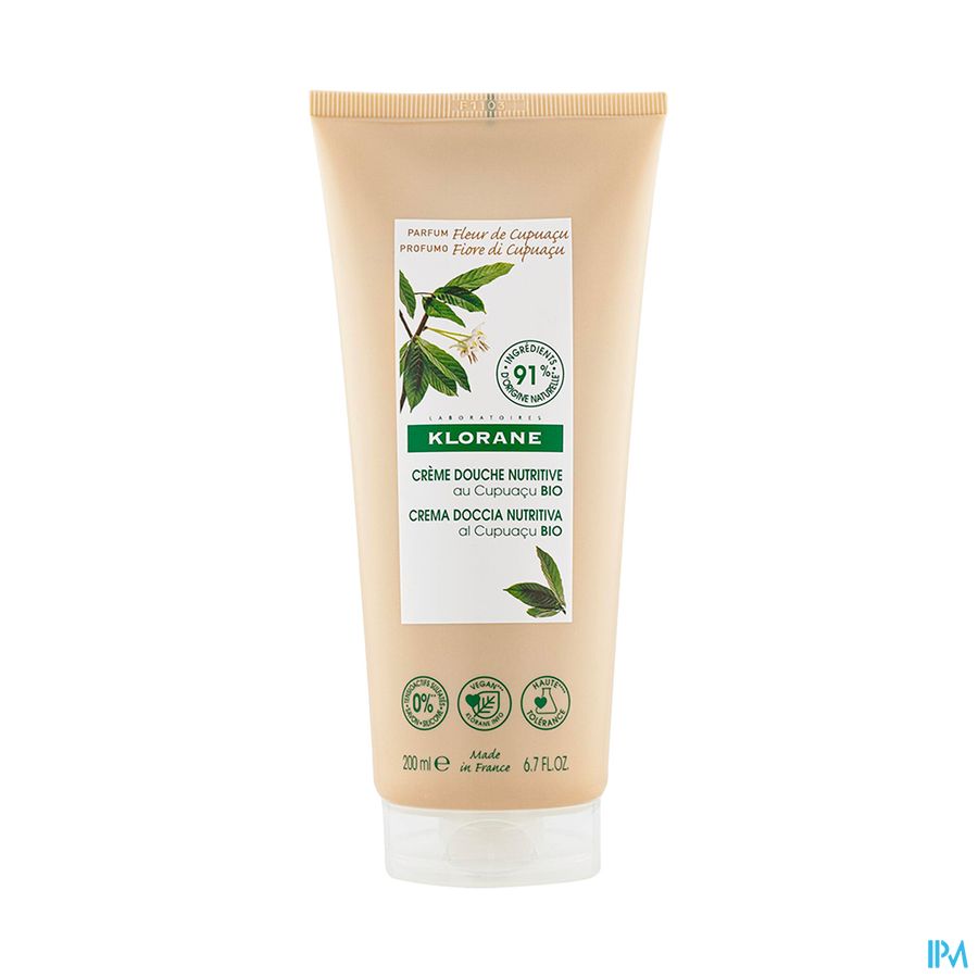 Klorane - Crème douche au beurre de Cupuaçu BIO - Fleur de Cupuaçu - Peau sèche à très sèche
