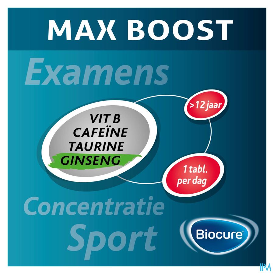 Biocure MAX Energie instantanée, concentration, vitamine - 10 comprimés