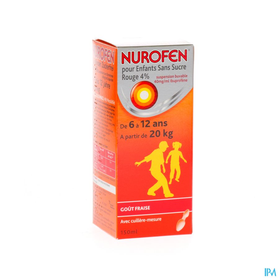 Nurofen Enfant S/sucre 4% Fraise Susp Buv 150ml