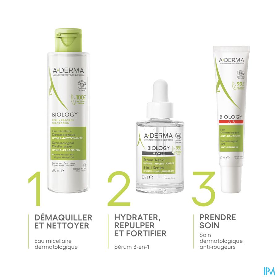 A-DERMA BIOLOGY HYALU Sérum 3-en-1  à l'Acide Hyaluronique