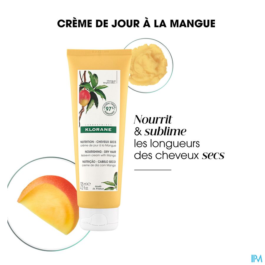 Klorane - Crème de jour Nutrition à la Mangue - Cheveux secs