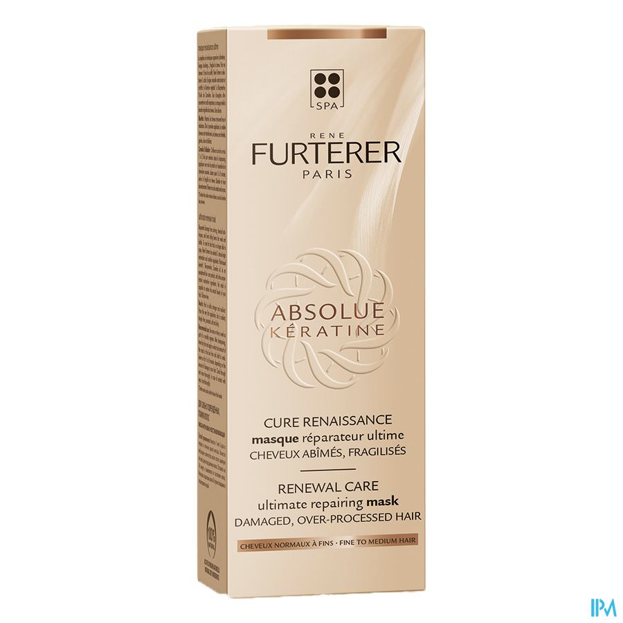 René Furterer Masque réparateur ultime - Cheveux normaux à fins  - Masque à la Kératine pour cheveux abimés - ABSOLUE KERATINE