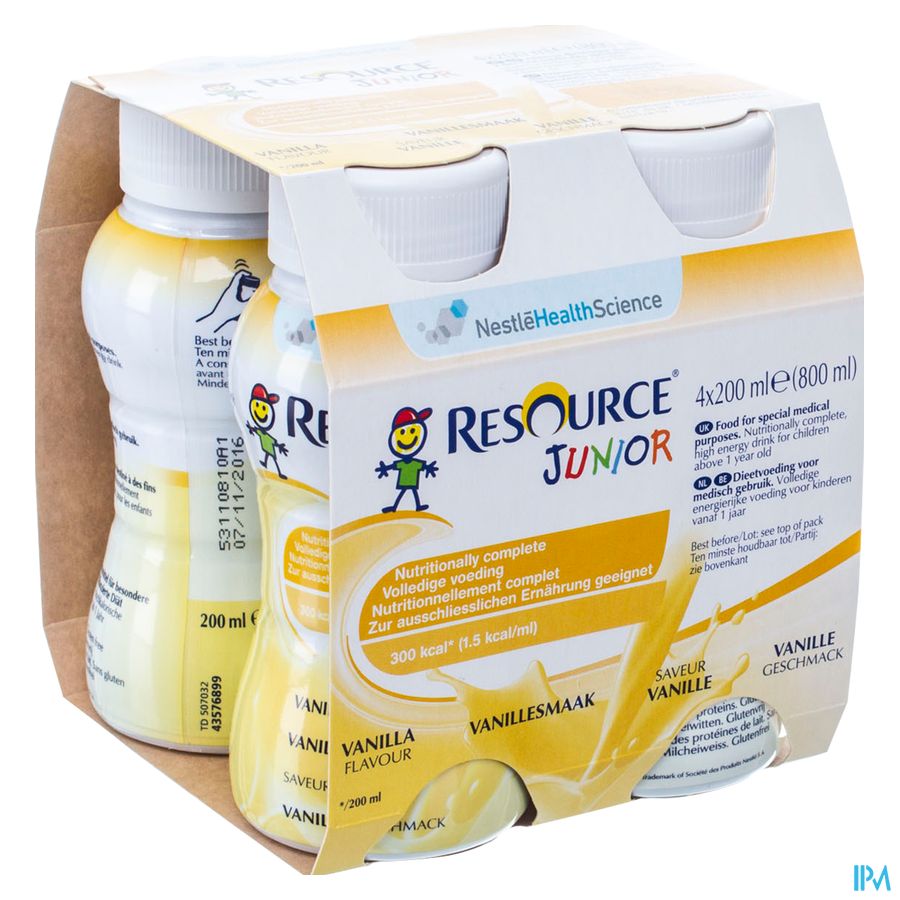 Resource Junior Vanille Nf 4x200ml