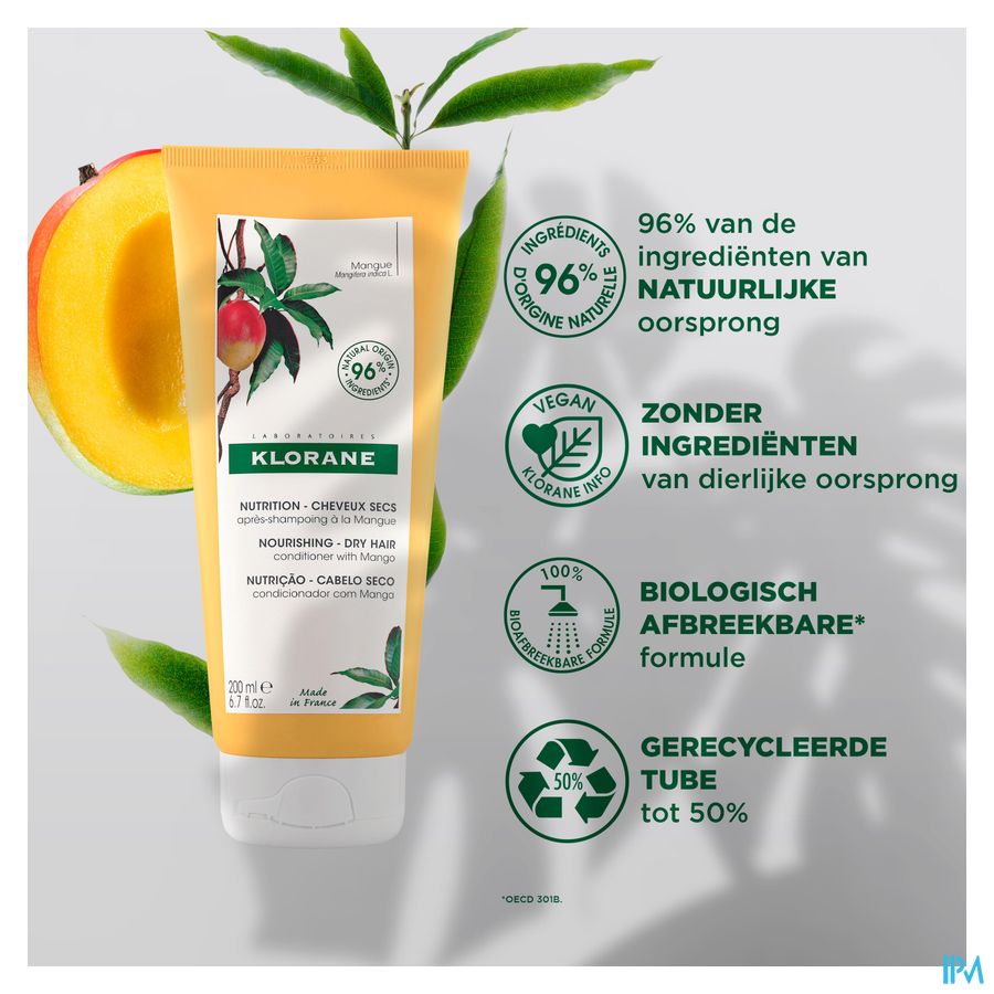 Klorane - Après-shampoing Nutrition à la Mangue - Cheveux secs