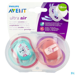 Philips Avent Sucette +18m Air Girl Tigre Lapin