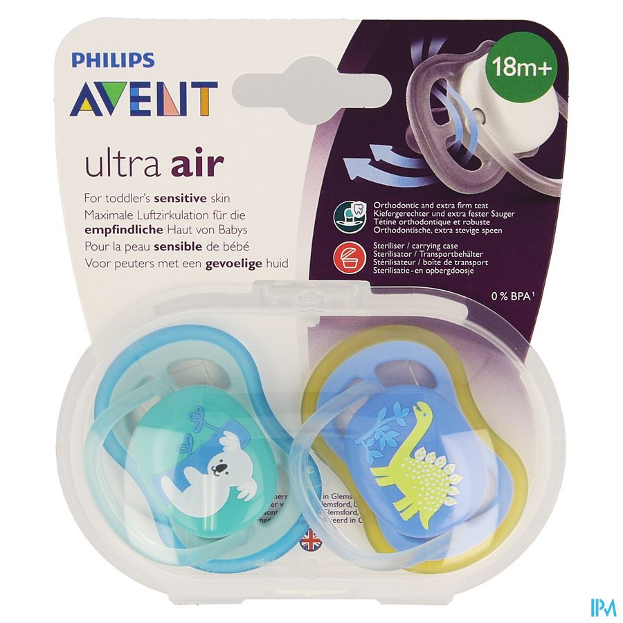 Philips Avent Sucette +18m Air Boy Koala Dino