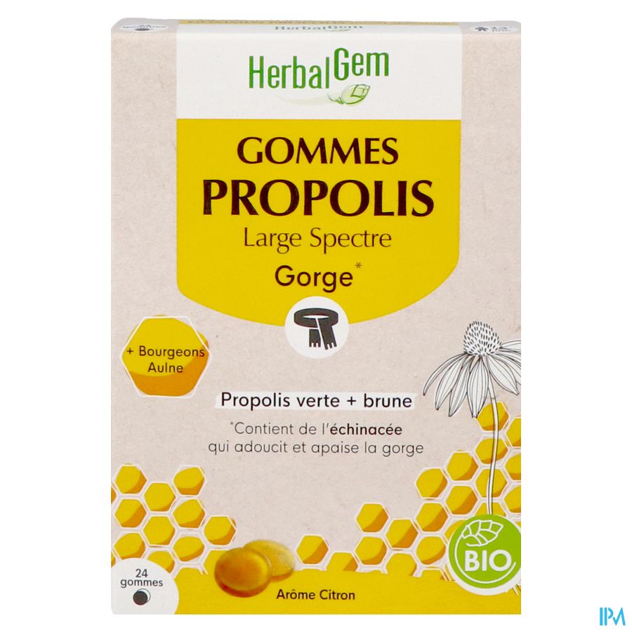 Herbalgem Propolis Large Spectre Bio Gommes 24