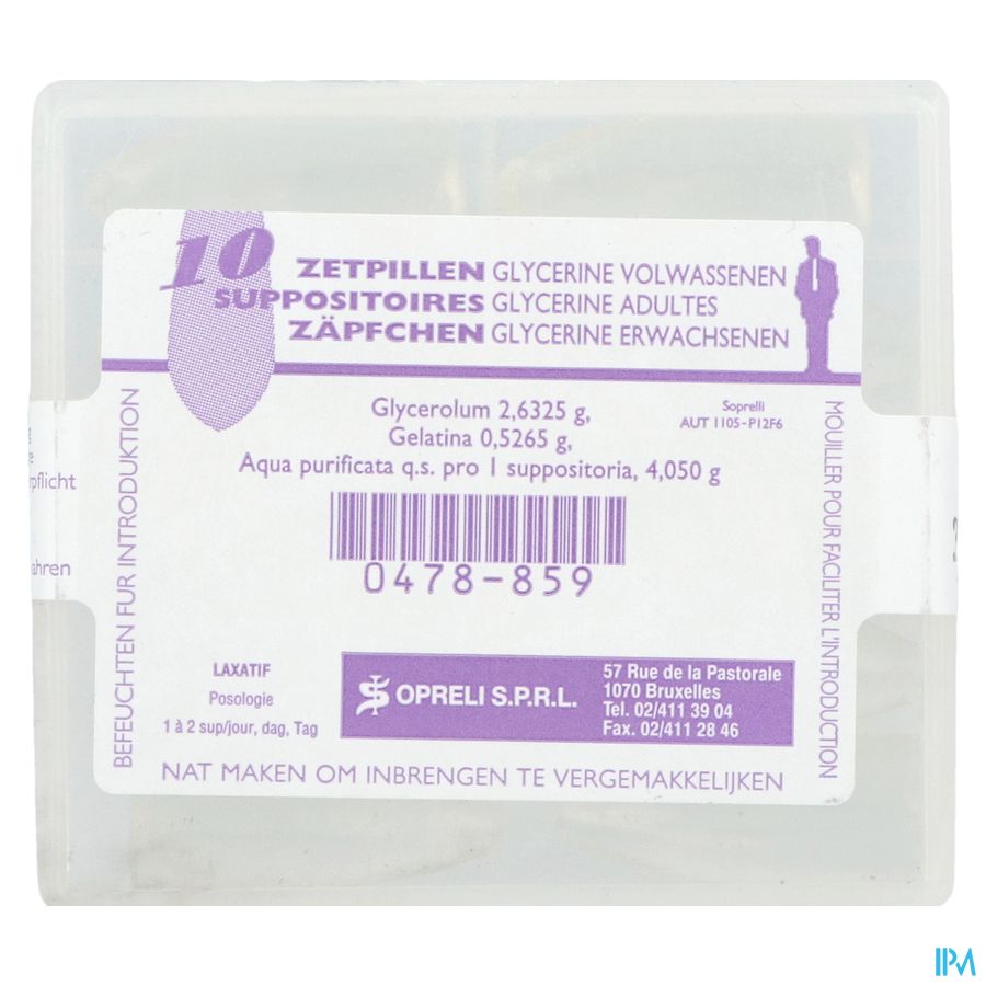 Glycerine Sopreli Supp Ad 10