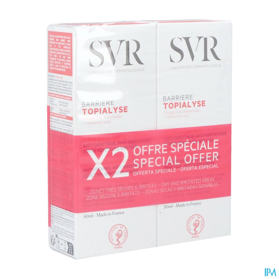 Svr Topialyse Barriere Creme Duo Tube 2x50ml