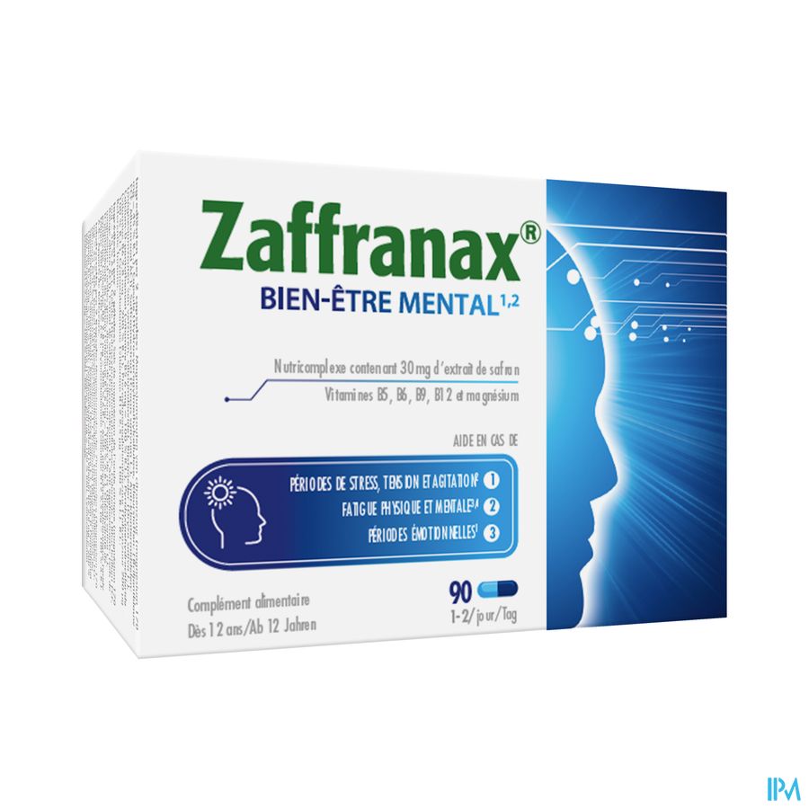 Zaffranax® Bien-être Mental 90 Gélules - Stress (4), Fatigue (3), Émotionnel (1)