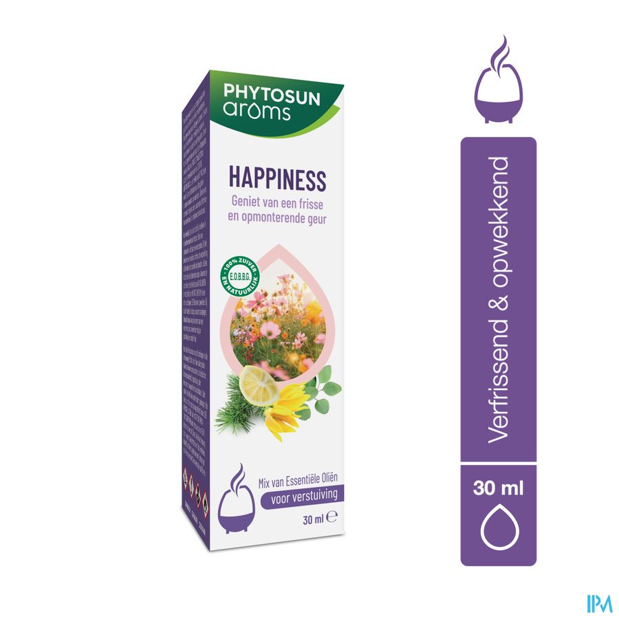 Phytosun® Mélange D’Huiles Essentielles – Happiness – 30 ml – Rafraîchit & Revigore
