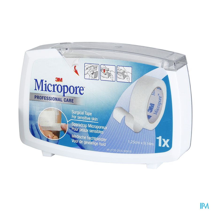 Micropore 3m 12,5mmx9,1m Nouv.derouleur 1530p-0d