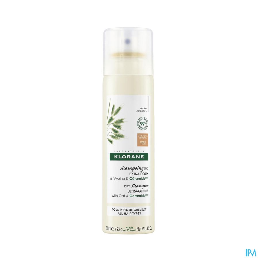 Klorane Shampoing sec teinté extra-doux - Cheveux châtains à bruns - à l'Avoine & Céramideᴸᴵᴷᴱ