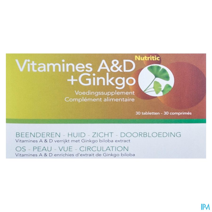 Vitamines A&d+ginkgo Nutritic Tabl 30 5786 Revogan