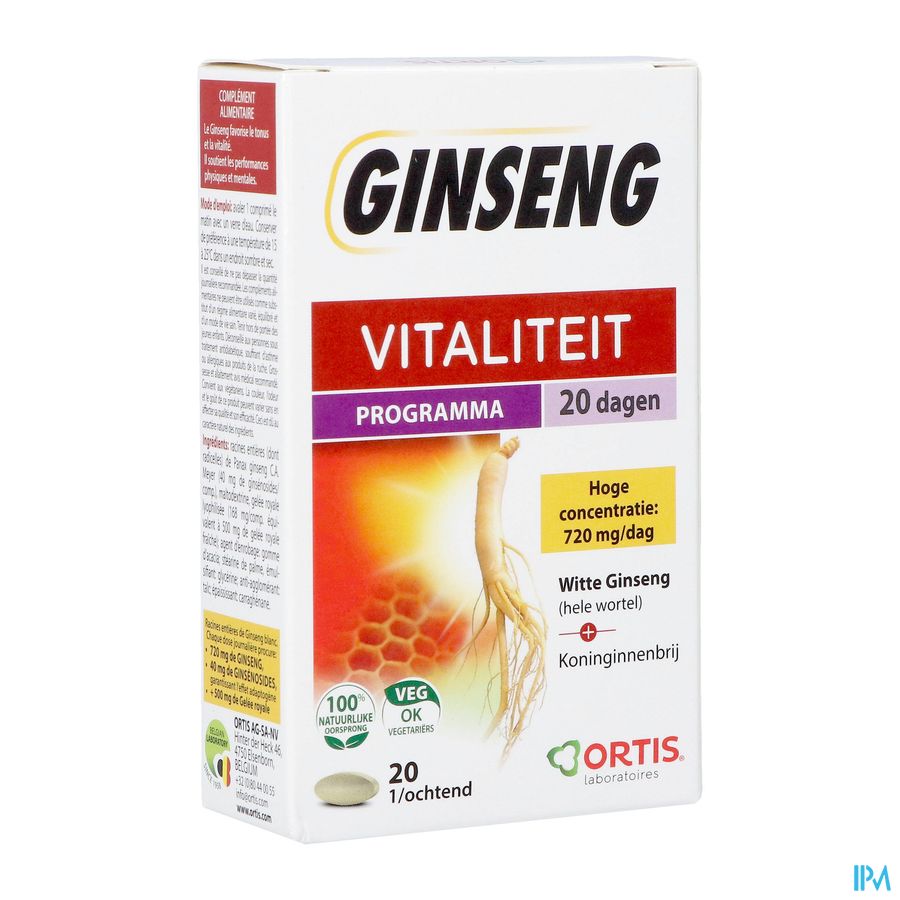 Ortis Vitalite Ginseng 20 Comp 20