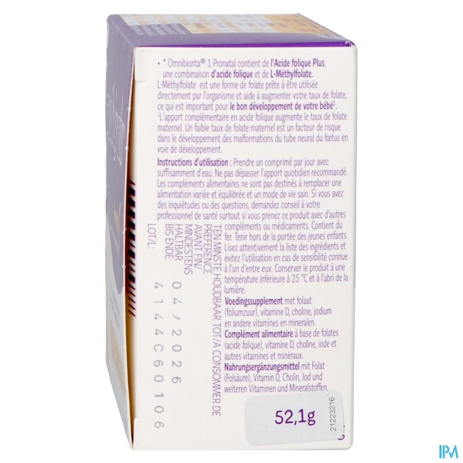 Omnibionta Pronatal 1desir Debut Gross 8sem Comp56
