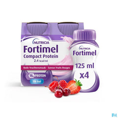 Fortimel Compact Protein 2.4kcal Saveur Fruits Rouges Complément Nutritionnel Dénutrition Bouteilles 4x125ml
