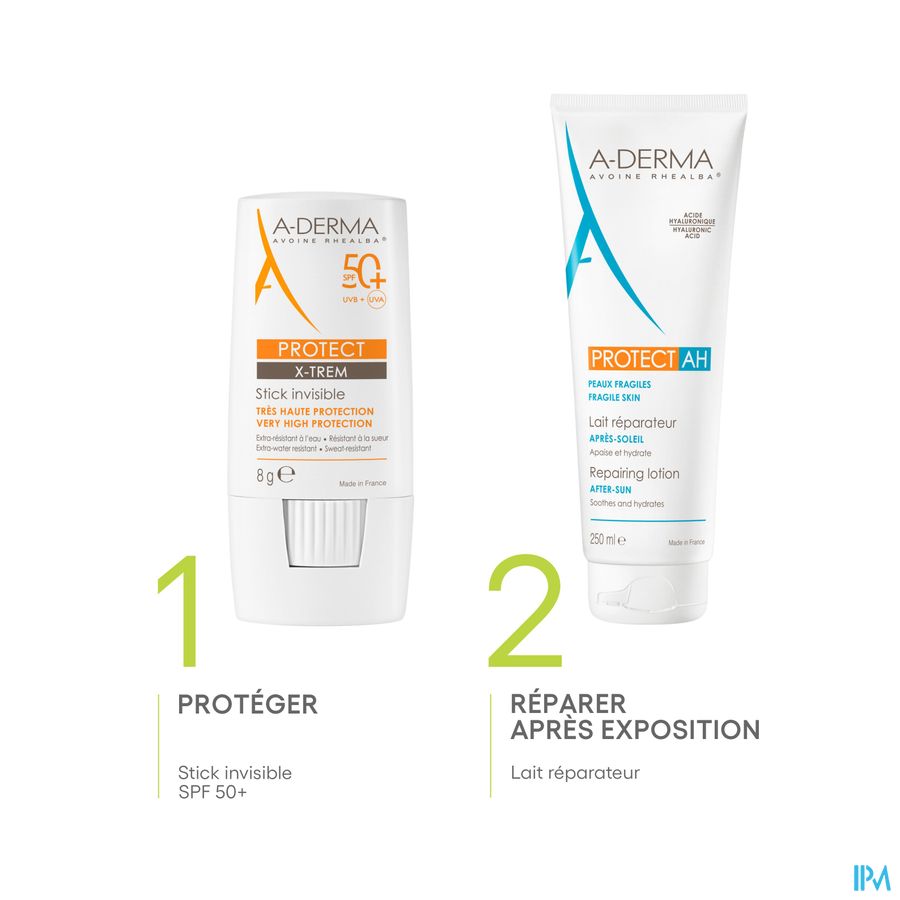 A-DERMA - A-DERMA PROTECT X-TREM STICK SOLAIRE INVISIBLE SPF50+ - A-DERMA PROTECT X-TREM