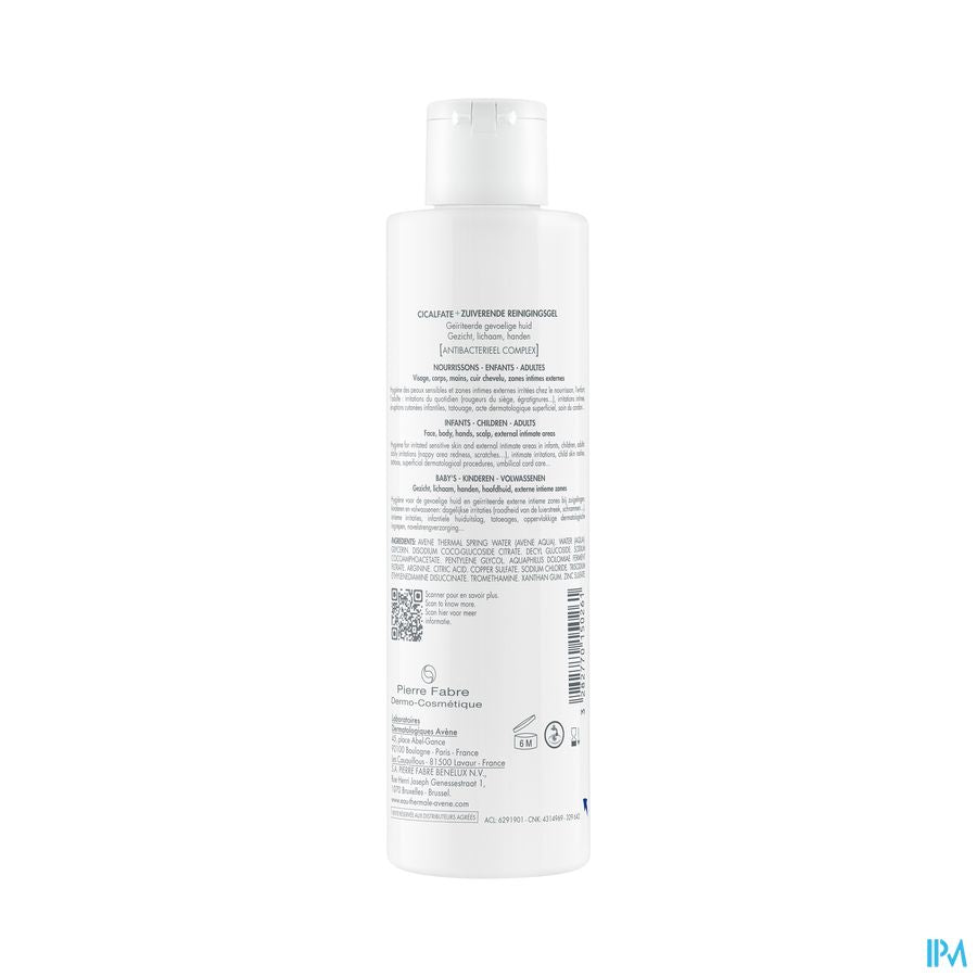 Eau Thermale Avène CICALFATE+ Gel Nettoyant Assainissant Peaux sensibles irritées - Visage, corps, mains