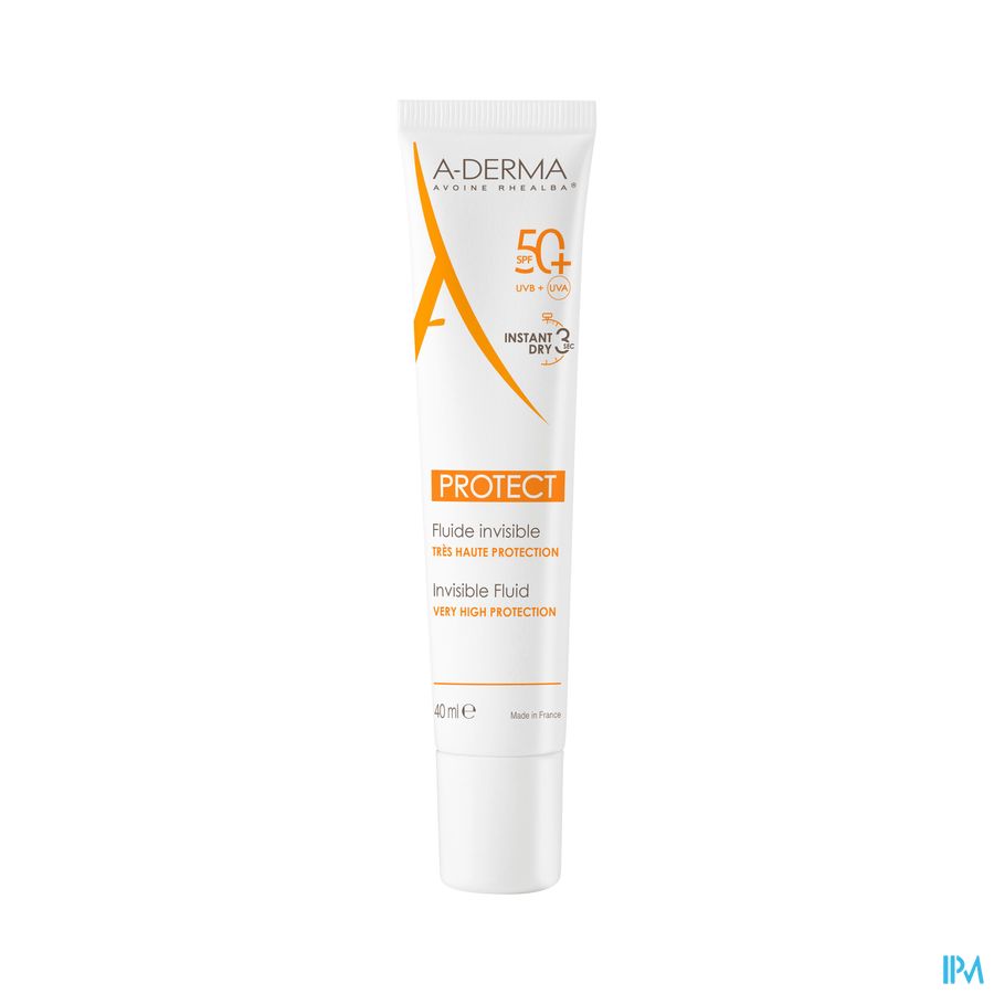 A-DERMA - A-DERMA PROTECT FLUIDE SOLAIRE VISAGE INVISIBLE SPF50+ - A-DERMA PROTECT