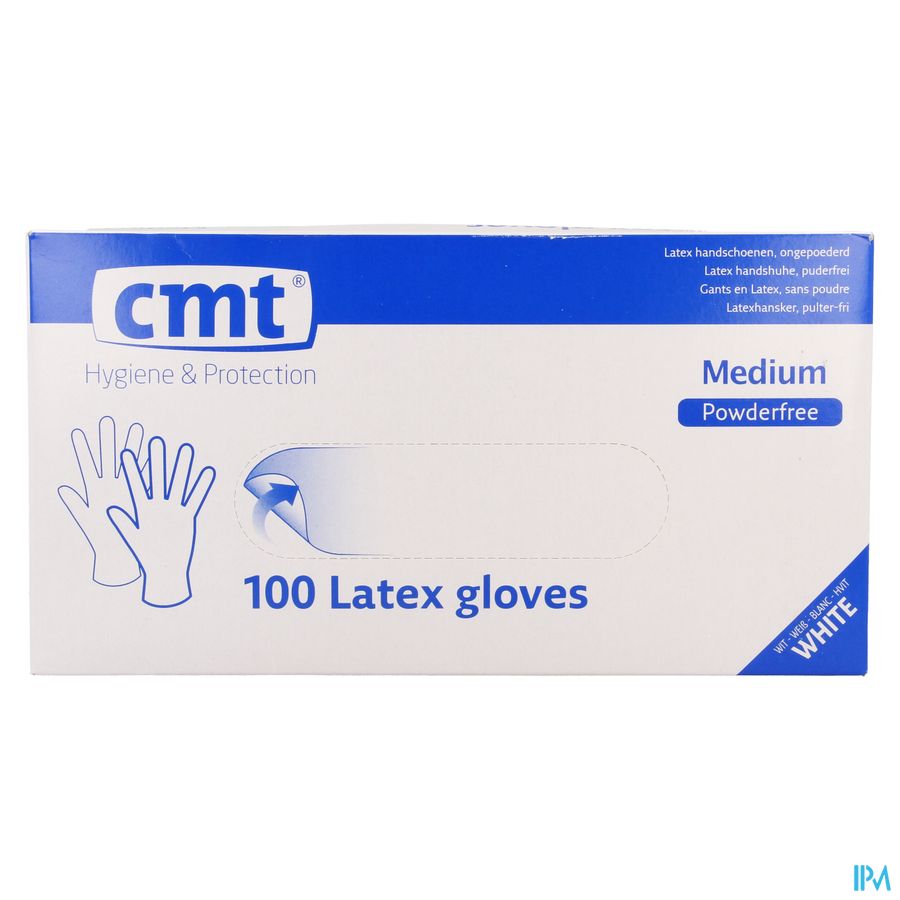 Cmt Gants Latex Blanc Pf M 100