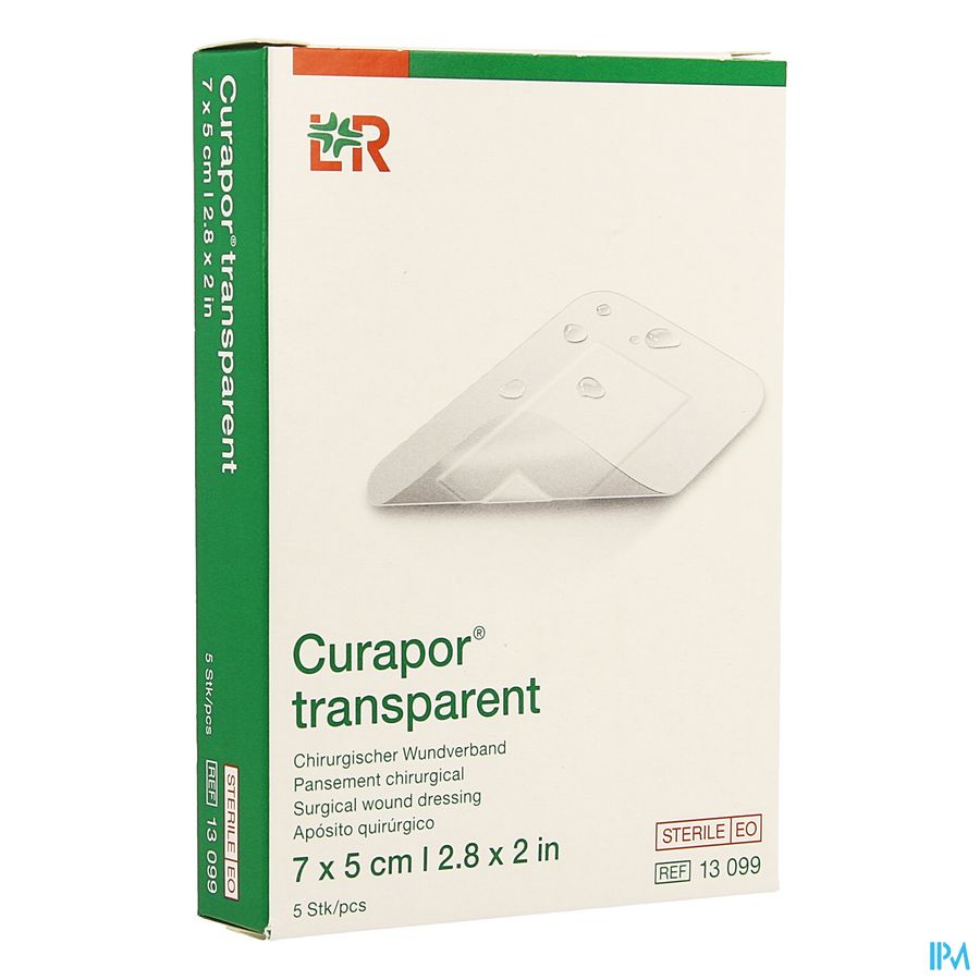 Curapor Transparent Steril 7cmx 5cm 5 13099