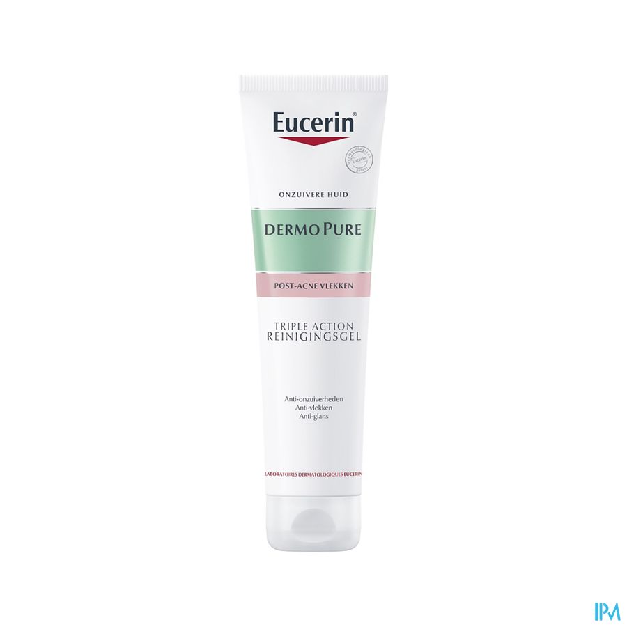 Eucerin DermoPure Gel Nettoyant Triple Action Marques Post-Acné Peau à Imperfections 150ml