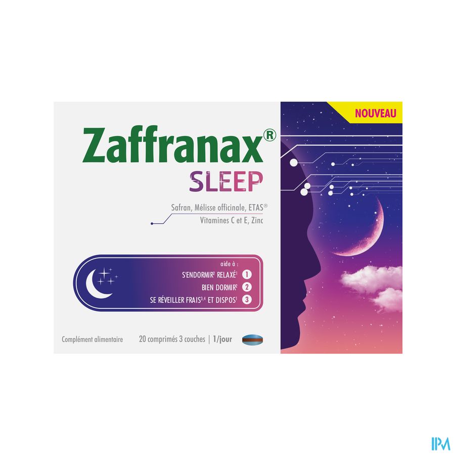 Zaffranax® Sleep 20 Comprimés - Sommeil, Fatigue, Moments De Stress