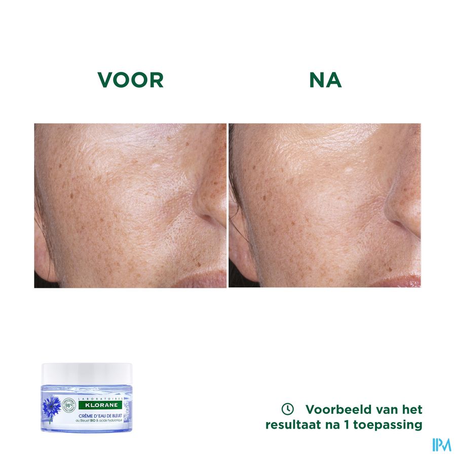 Klorane - Crème d’Eau de Bleuet au Bleuet BIO et Acide hyaluronique - Visage et yeux crème rafraichissante et défatigante