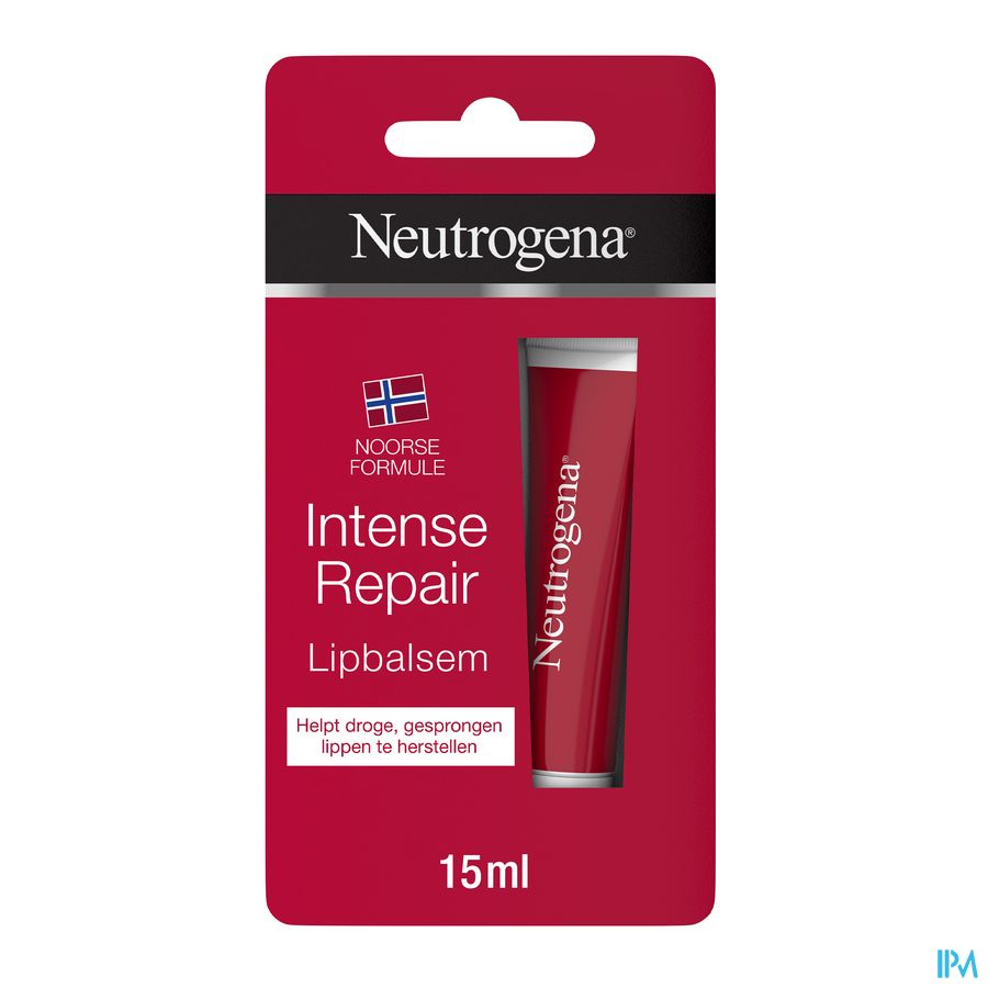 Neutrogena Intense Repair, baume à lèvres apaisant et très hydratant pour les lèvres et les narines endommagées, gercées et irritées, 15 ml