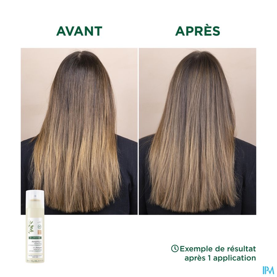 Klorane Shampoing sec teinté extra-doux - Cheveux châtains à bruns - à l'Avoine & Céramideᴸᴵᴷᴱ