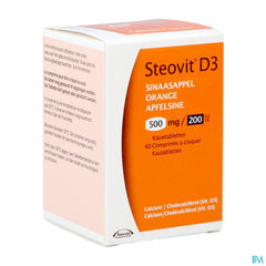 Steovit Forte Orange 500mg/200 U.I. Calcium & Vit D - 60 comprimés à croquer