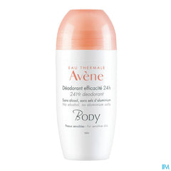 Eau Thermale Avène BODY Déodorant Efficacité 24h Peaux sensibles Roll-On à l'huile de carthame