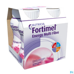Fortimel Energy Multifibre Goût Fraise Bouteilles 4x200ml