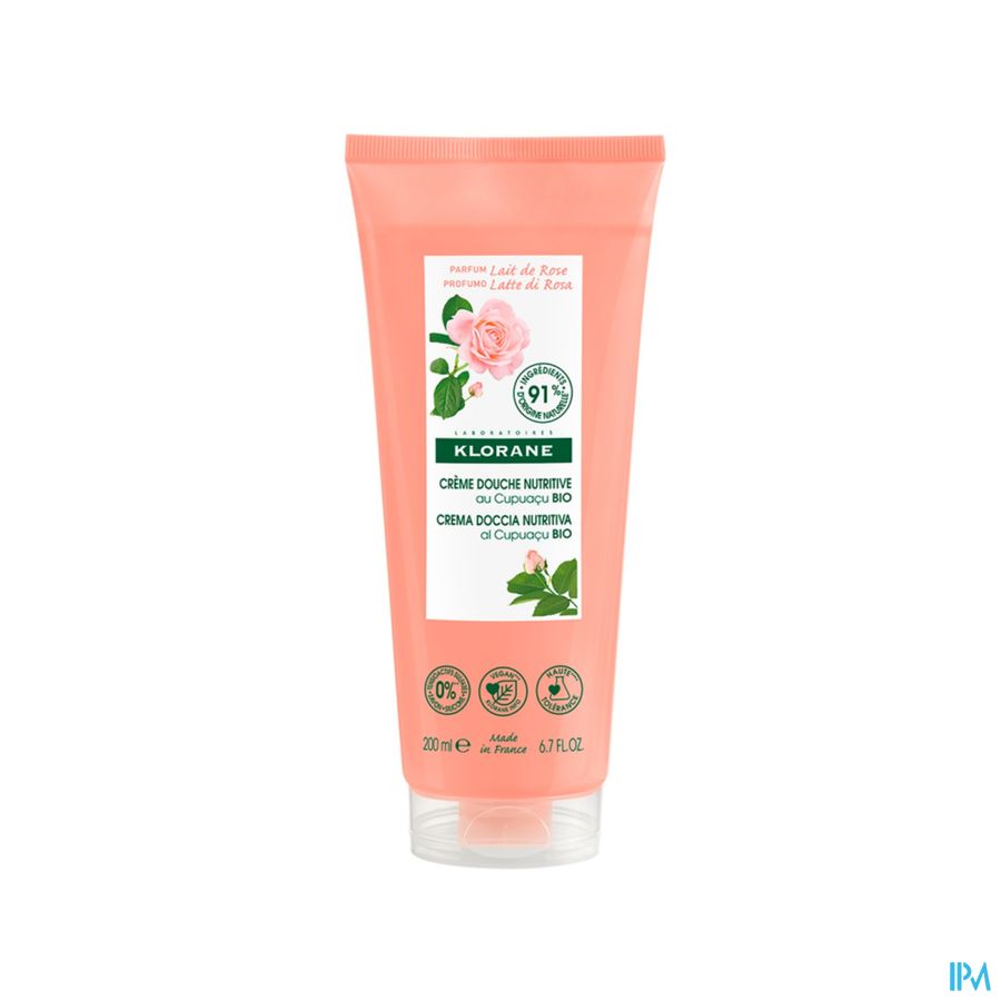 Klorane - Crème douche au Cupuaçu BIO - Lait de Rose - Peau sèche