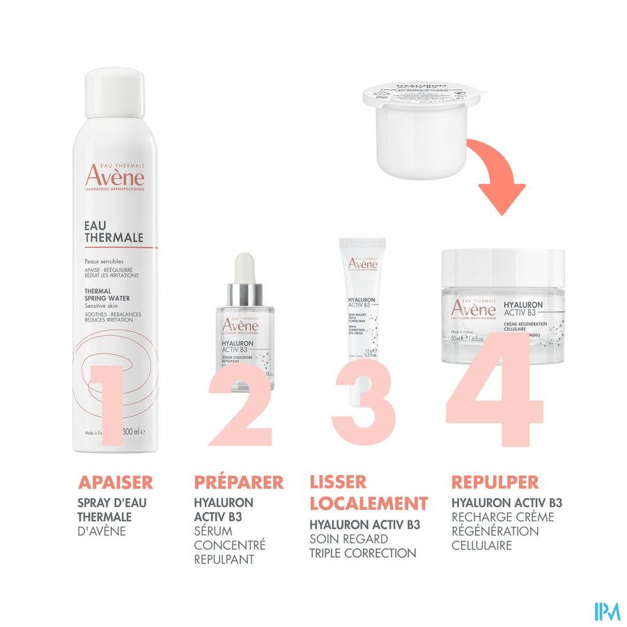 Eau thermale Avène Hyaluron Activ B3 Crème régénération cellulaire Anti-Age acide hyaluronique 50 ml