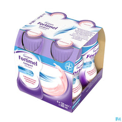 Fortimel Compact 2.4kcal Arôme Fraise Complément Nutritionnel Dénutrition Bouteilles 4x125ml