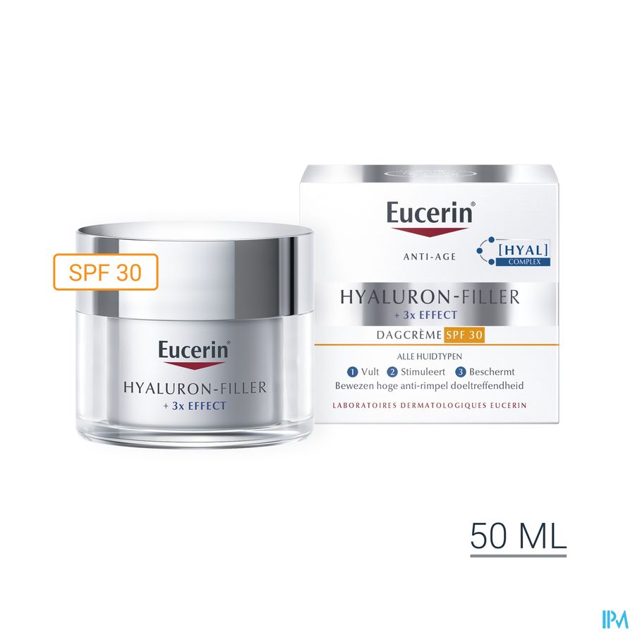 Hyaluron-Filler + 3x Effect Soin de Jour SPF 30 Tous Types de Peaux Anti-Rides & Anti-Âge Pot 50ml