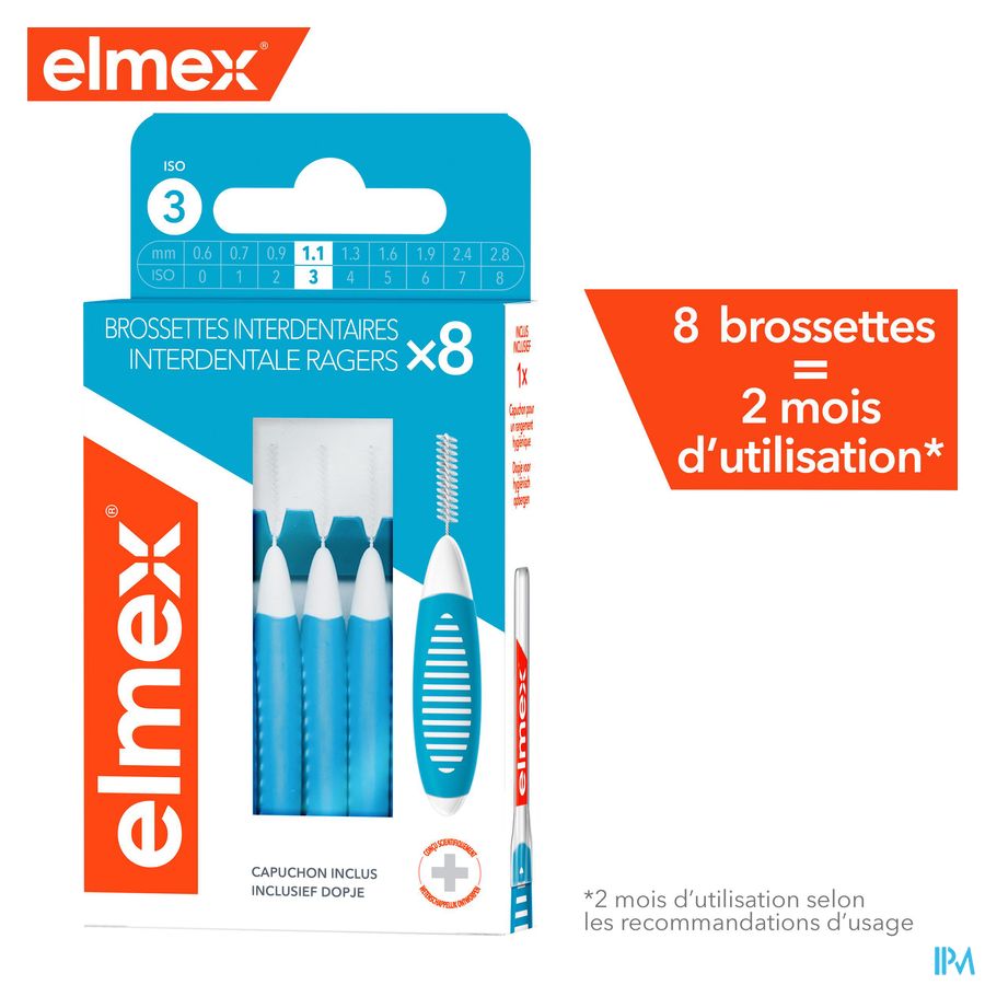 Elmex Set Brossettes Interdentaires Iso 3 1,1mm 8