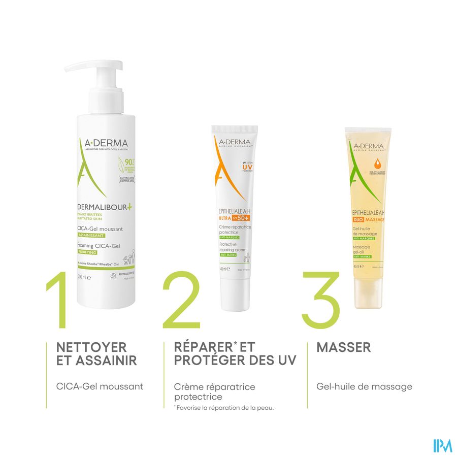 A-DERMA - EPITHELIALE A.H ULTRA SPF50+ CREME REPARATRICE ET PROTECTRICE ANTI-MARQUES - Peaux fragilisées, anti-marques cicatricielles et pigmentaires, post-acte dermatologique ou esthétique superficiel 100ml