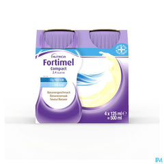 Fortimel Compact 2.4kcal Arôme Banane Complément Nutritionnel Dénutrition Bouteilles 4x125ml