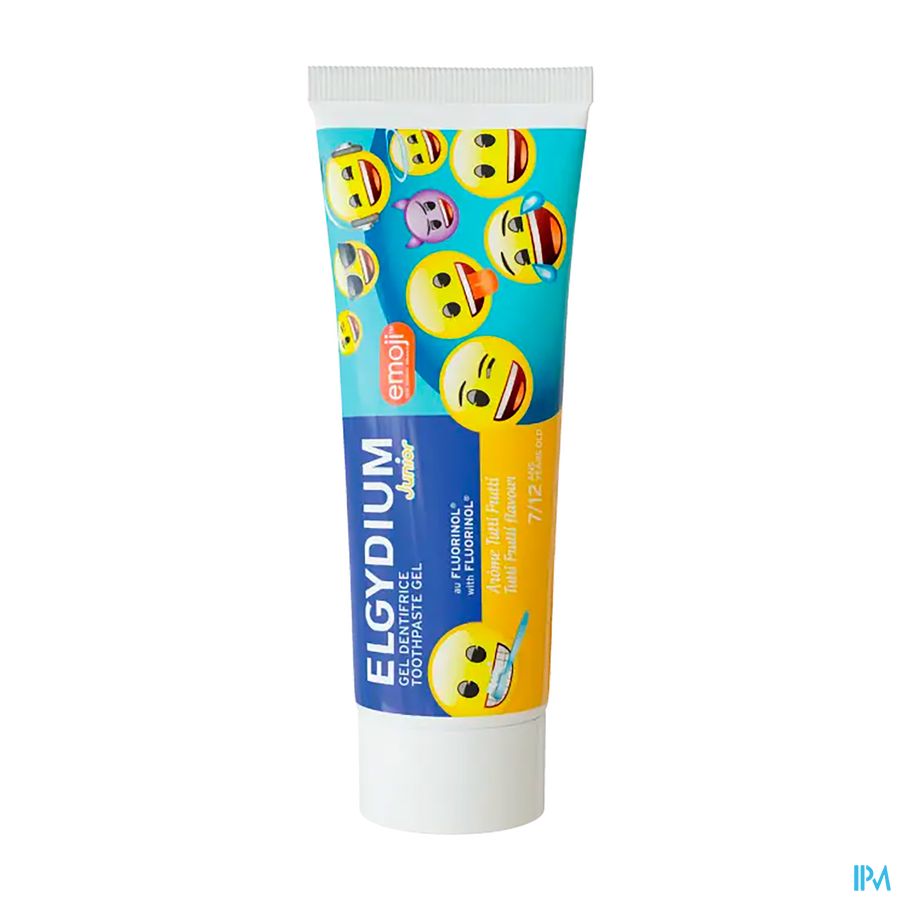 ELGYDIUM Junior EMOJI arôme Tutti Frutti Dentifrice 7 à 12 ans – Dentifrice enfant