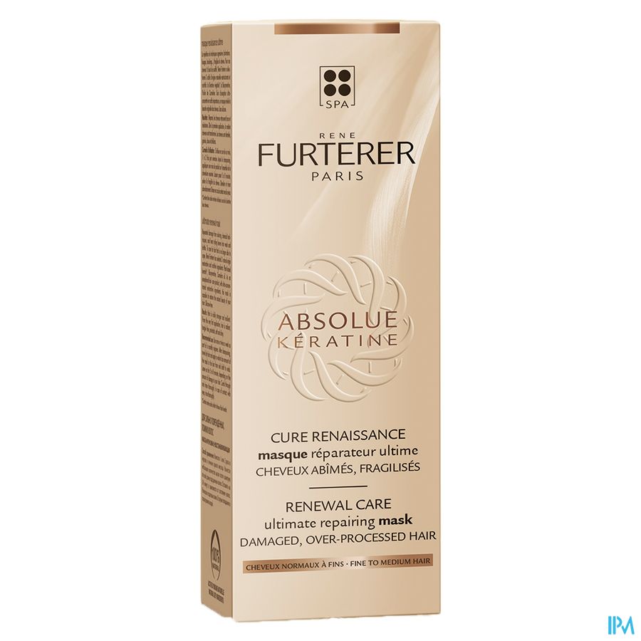 René Furterer Masque réparateur ultime - Cheveux normaux à fins  - Masque à la Kératine pour cheveux abimés - ABSOLUE KERATINE