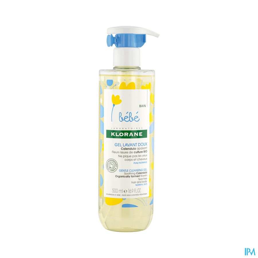 Klorane - Gel lavant doux au Calendula apaisant - Bébé - Corps et cheveux - Peau normale