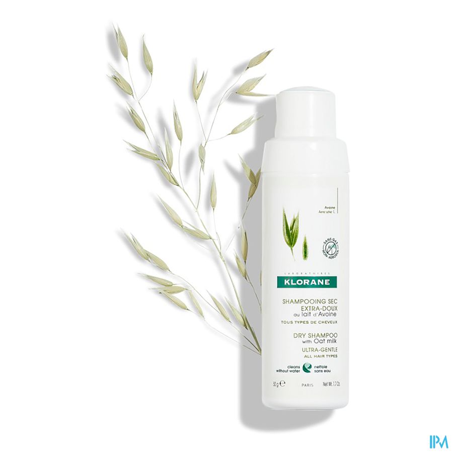 Klorane - Shampoing sec en poudre extra-doux au lait d’Avoine - Sans gaz - Tous types de cheveux