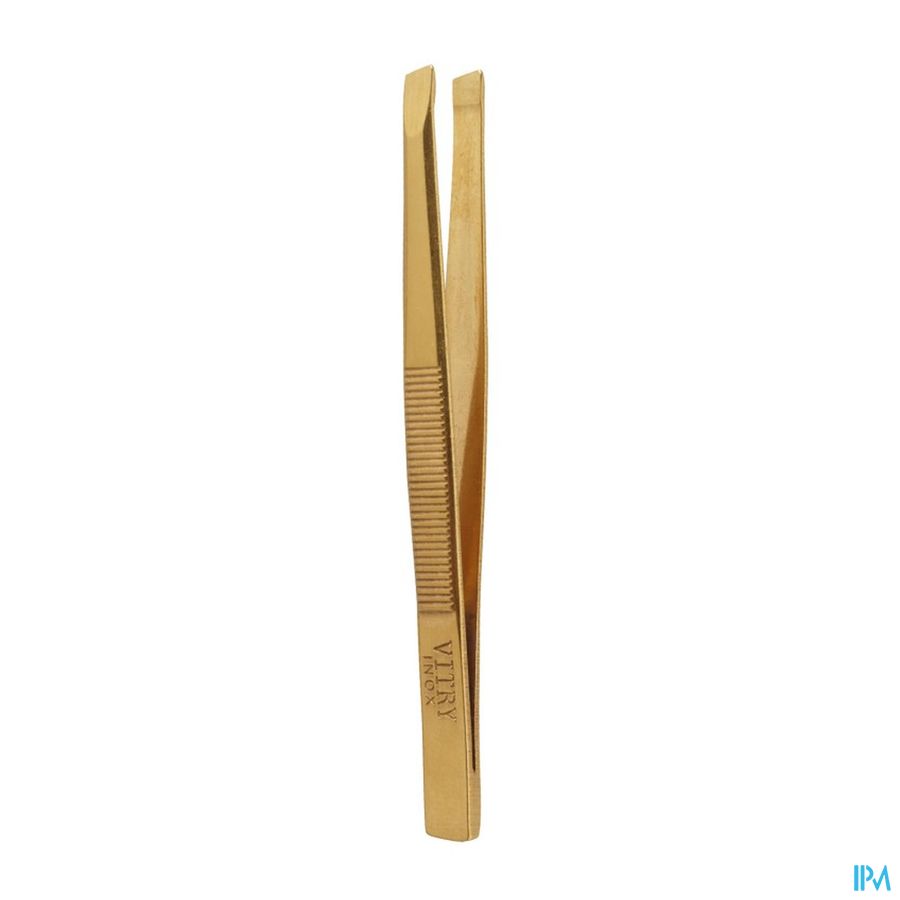 PINCE A EPILER MORS DROITS INOX DORE