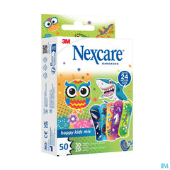 Pansements Nexcare™ Happy Kids Mix Plasters, Assortiment, 50/Boîte